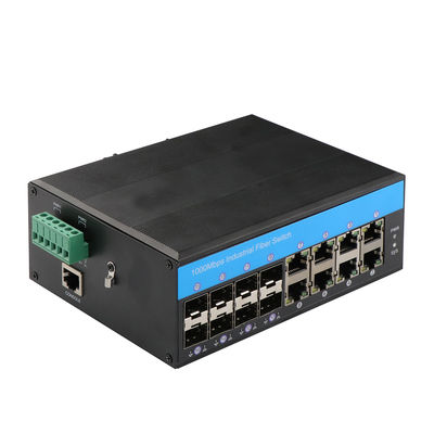 Bộ chuyển mạch có thể quản lý IP40 8 cổng với 8 cổng sợi quang SFP và 1 cổng bảng điều khiển