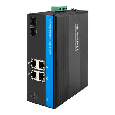 Bộ chuyển mạng công nghiệp OEM Din Mount Ethernet Hai cổng cáp quang 1000M