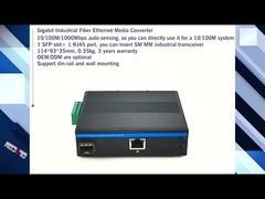2 Port Industrial Ethernet Media Converter 10/100/1000M Support Wide Voltage