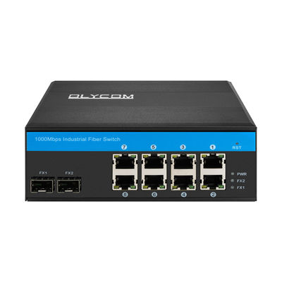 Chất lượng  48VDC DIN Rail Mounting Industrial Unmanaged POE Switch 8 Gigabit RJ45 Ports nhà máy