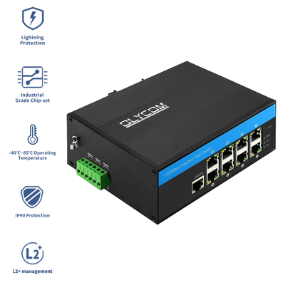 Lớp 2 Trình chuyển đổi Ethernet có thể quản lý 8 cổng PoE Gigabit 802.3Af / tại 240W dựa trên CE