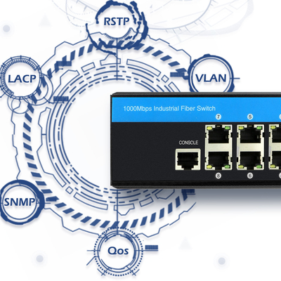 Bộ chuyển mạch Ethernet POE 2 lớp có thể quản lý 48v 8 cổng Gigabit 802.3af / ở 240w