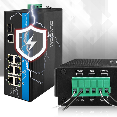 2.5G Khủng cố PoE Switch Quản lý Gigabit Ethernet DC48V đầu vào kép 15.4W 30W IP40