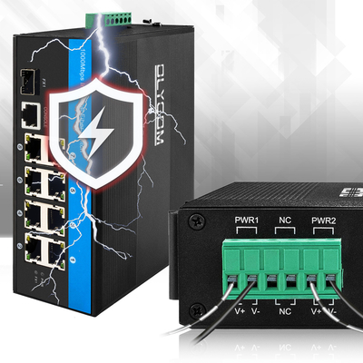 8 cổng công nghiệp quản lý PoE Switch 240W Gigabit LAN Layer 2 VLAN ERPS Ring CE DIN Rail