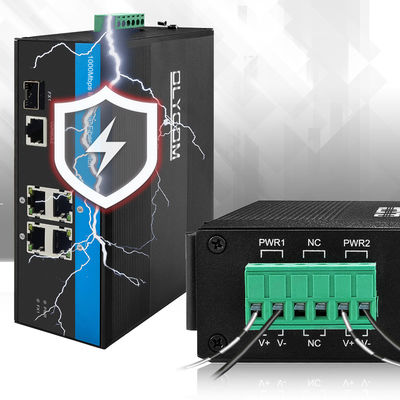 Bộ chuyển mạch Ethernet thông minh công nghiệp 5 cổng Gigabit SFP Fiber IP40