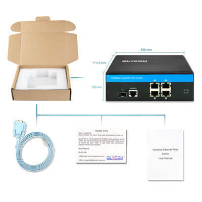 Bộ chuyển mạch Ethernet thông minh công nghiệp 5 cổng Gigabit SFP Fiber IP40