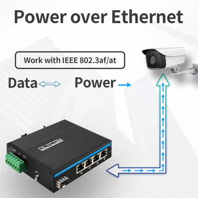 5 cổng SFP PoE Switch Gigabit Network PoE/PoE+ 120W Budget DC48V Fanless CE FCC