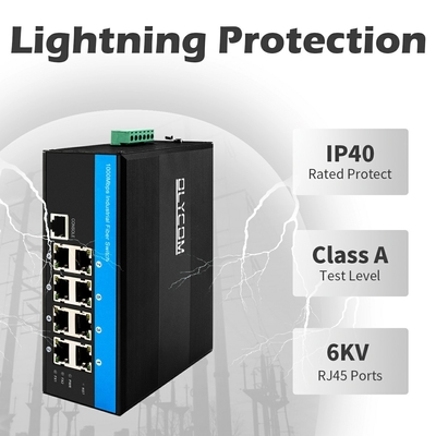 Công nghiệp 8 cổng Gigabit Network POE Switch không quản lý DC48V Input Output 240W