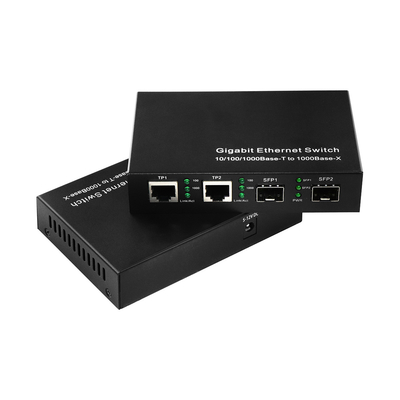 Công tắc cáp quang Ethernet thương mại 4 cổng Sfp Gigabit không được quản lý