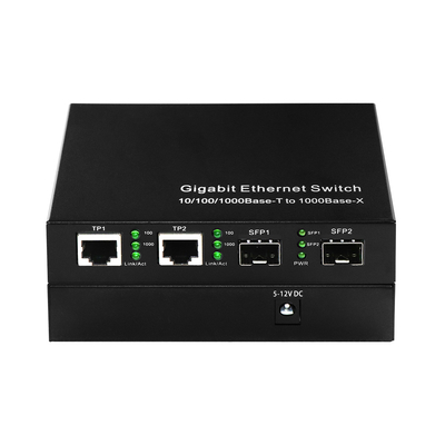 Công tắc cáp quang Ethernet thương mại 4 cổng Sfp Gigabit không được quản lý