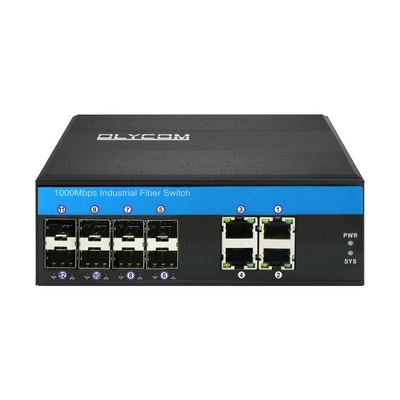 Công tắc sợi quang 8 Sfp được quản lý công nghiệp 1G / 2.5G với 4 cổng Ethernet IP40
