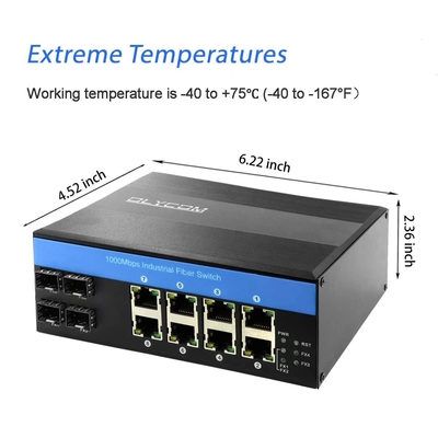 OLYCOM PoE Network Switch 8 Port 240W Ngân sách Công nghiệp Gigabit Ethernet CE FCC