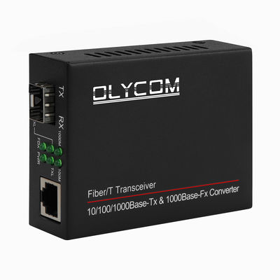Bộ chuyển đổi phương tiện SFP 1G Gigabit Fiber Optic Ethernet không quản lý kích thước mini màu đen DC5V CE