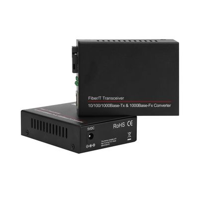 Bộ chuyển đổi phương tiện không quản lý chế độ đơn màu đen CE DC5V