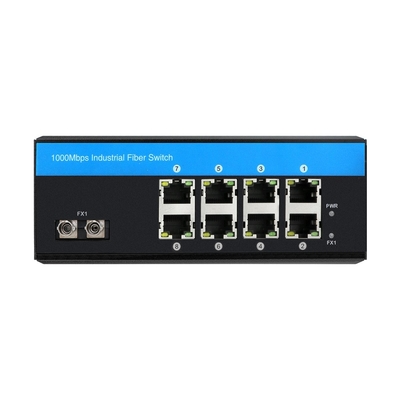 8 cổng công nghiệp Gigabit Network Switch không quản lý ST Fiber SingleMode 30Km DC24V