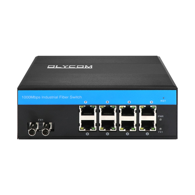 8 cổng công nghiệp Gigabit Network Switch không quản lý ST Fiber SingleMode 30Km DC24V