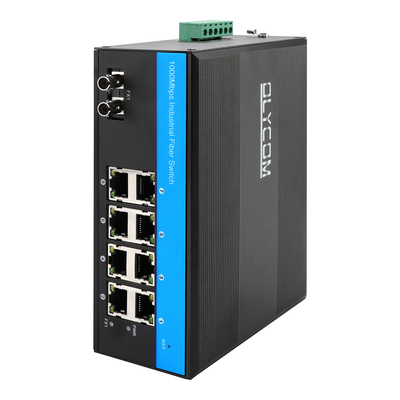 Bộ chuyển mạch Ethernet Gigabit không được quản lý công nghiệp 9 cổng ST Fiber Singlemode 30km Dc24v