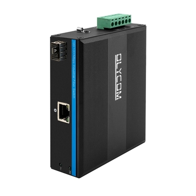 Bộ chuyển đổi đa phương tiện Gigabit Ethernet POE công nghiệp DC48V Hộp đựng chắc chắn ngân sách 30W