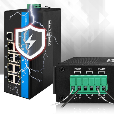 Bộ chuyển mạch Gigabit Ethernet 8 cổng được quản lý POE + / PoE ++ Công nghiệp POE hoạt động 240W