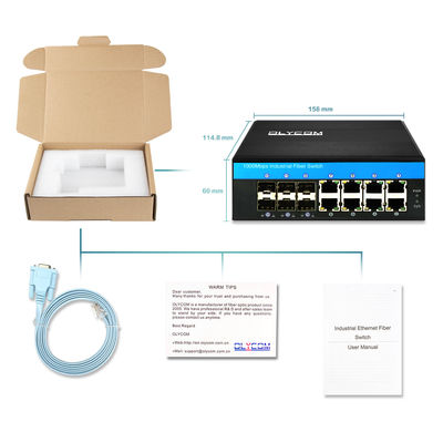 Industrial Managed Gigabit Switch 1G/2.5G SFP Ports ERPS Redundant Ring IP40 Được xếp hạng CE