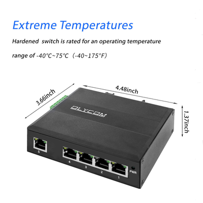 Công nghiệp 5 cổng E-Mark Ethernet Switch Mini Compact Size Unmanaged Din Mount