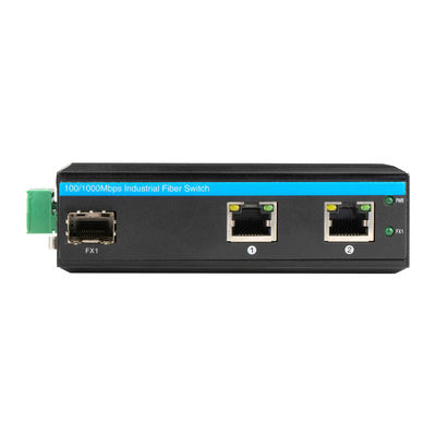 Bộ chuyển mạch Ethernet Gigabit nhỏ gọn 3 cổng công nghiệp, chịu nhiệt, 100/1000M, sợi quang, DC24V