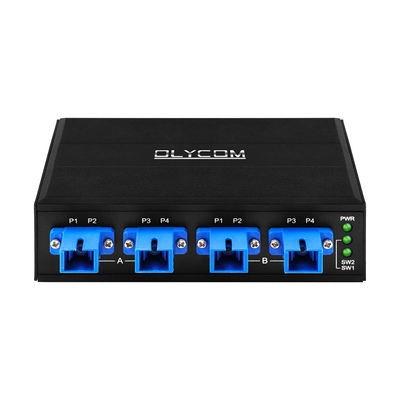 4 cổng quang bỏ chuyển đổi SC / UPC kết nối SIMPLEX 1310/1550NM DC24V DIN gắn