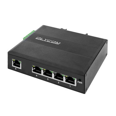 5 cổng RJ45 Gigabit Unmanaged Industrial Ethernet Switch với IP40 E-Mark và Din-Rail Mount