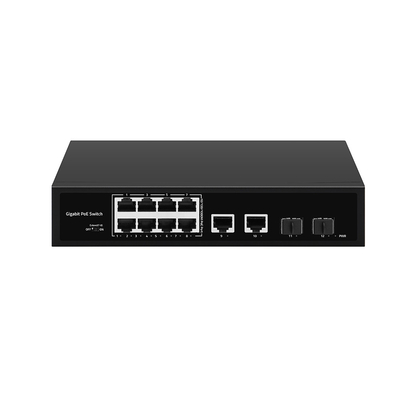 8 cổng POE Gigabit Fiber Switch POE Watchdog Với 4 cổng SFP / RJ45 Uplink 120W