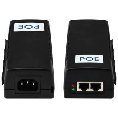 Máy phun PoE Gigabit 60W thương mại Mid Span 48V Output Desktop 15.4W/30W tương thích