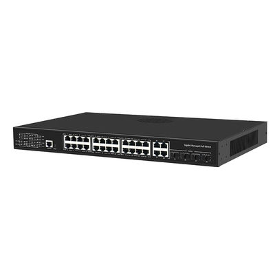 24 cổng PoE Switch Gigabit dựa trên L2 L3 Smart quản lý ngân sách 300W với SFP Uplink 1U Rack