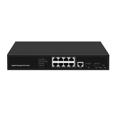 Bộ chuyển mạch được quản lý 8 cổng PoE Vlan Gigabit Fiber Ethernet Realtek Chip 120W Ngân sách đầu vào AC