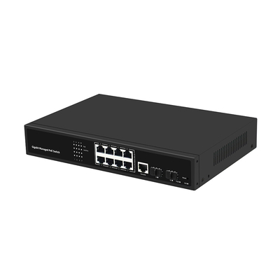 8 cổng PoE Vlan Quản lý Gigabit Fiber Switch Chip Realtek 120W Budget AC Input
