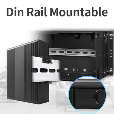 6 cổng Industrial Poe Switch Không quản lý 10/100M 2 Fiber 4 Ethernet Port Switch