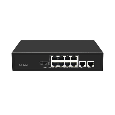 8 cổng CCTV POE Switch Fast Ethernet với 2 Gigabit Copper Uplink PoE Af / At 120W Budget