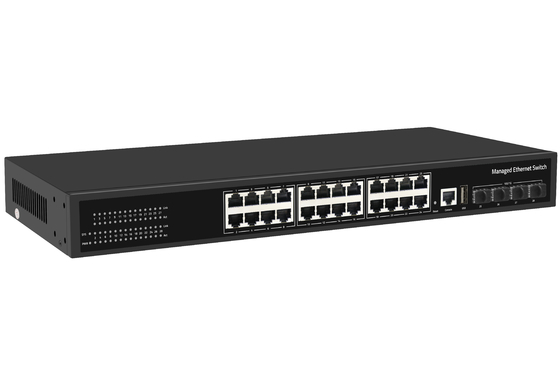 28 Cổng 10/100/1000Mbps quản lý Ethernet CCTV POE Switch hỗ trợ PoE Af / At với 4 * 10G SFP +