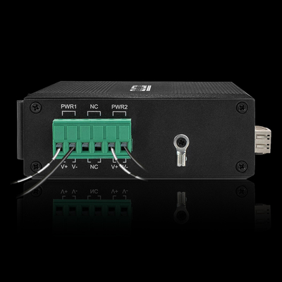 2 Port Industrial Network Switch Cặp năng lượng 100/1000M Fiber Switch Din Rail gắn
