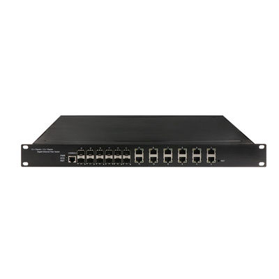 Industrial Managed POE Switch 12 RJ45 12 SFP L2 Managed Rack gắn 340W POE Ngân sách giám sát CCTV