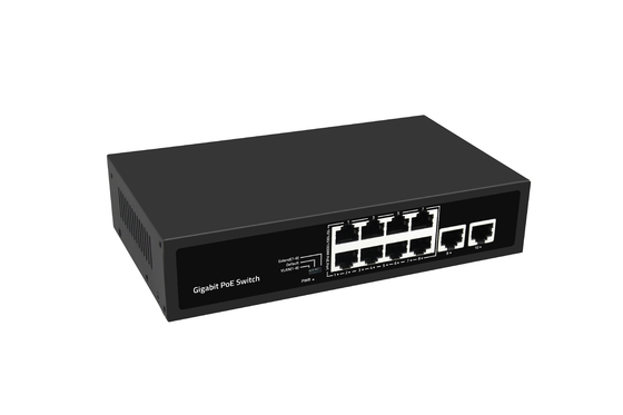 Mạng không quản lý 10 cổng Gigabit Desktop POE Switch với 8 cổng Poe AC100-240V