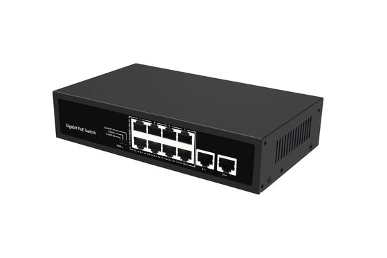 Mạng không quản lý 10 cổng Gigabit Desktop POE Switch với 8 cổng Poe AC100-240V