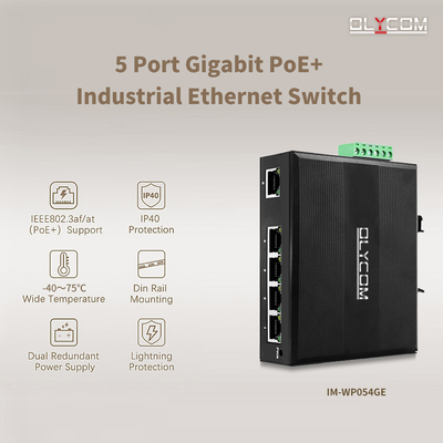 Chuyển đổi mạng công nghiệp 5 cổng Chuyển đổi Ethernet E-mark với bảo vệ sóng 4 KV