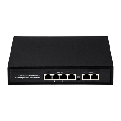 OEM ODM Fast Ethernet 10/100mbps 4 Port Poe Switch Với 2 Uplink Port Network Switch