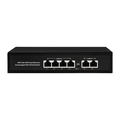 OEM ODM Fast Ethernet 10/100mbps 4 Port Poe Switch Với 2 Uplink Port Network Switch