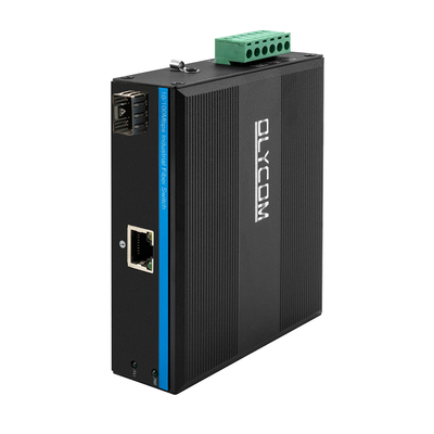 chuyển đổi POE ngoài trời Ethernet nhanh 2 cổng 10/100Mbps 1 RJ45 + 1 sFP sáp Fiber Media Converter