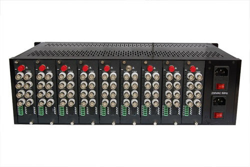 19" 3U 18slots Chassis Video Data Fiber Converter Rack Mount Chassis Cung cấp điện kép