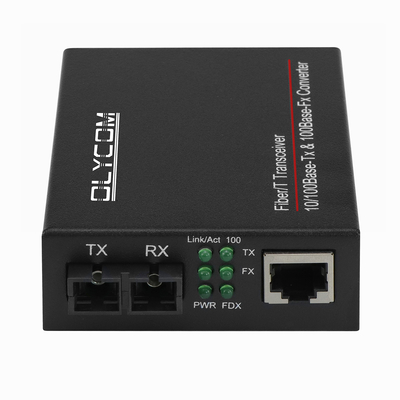 10/100mbps phương tiện truyền thông sợi quang Bộ thu 1310nm Media Converter MM 2km