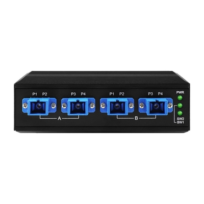 4 kênh công nghiệp quang bỏ chuyển mạch D2X2B Din Rail DC24V đầu vào SM / MM Đối với sự cố điện