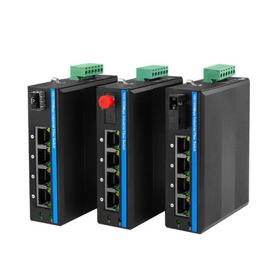 4 Cổng công nghiệp PoE Switch Gigabit Network PoE hoạt động 120W Ngân sách không quản lý Din Rail