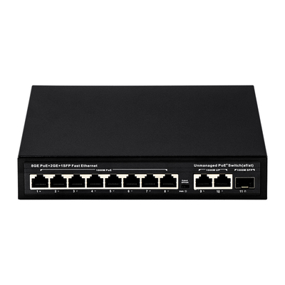 Công tắc POE không được quản lý 120W 8 PoE 10/100/1000Mbps + 2 LAN 10/100/1000Mbps + 1SFP 100/1000M