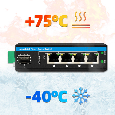 5 cổng Gigabit Unmanaged POE Switch DC48-52V Chuyển đổi Ethernet nguồn cung cấp điện cho sử dụng ngoài trời